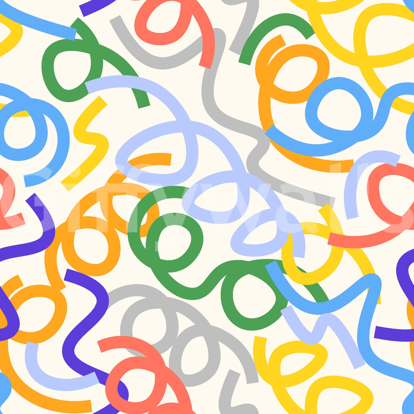 Playful Rainbow Swirls Wallpaper