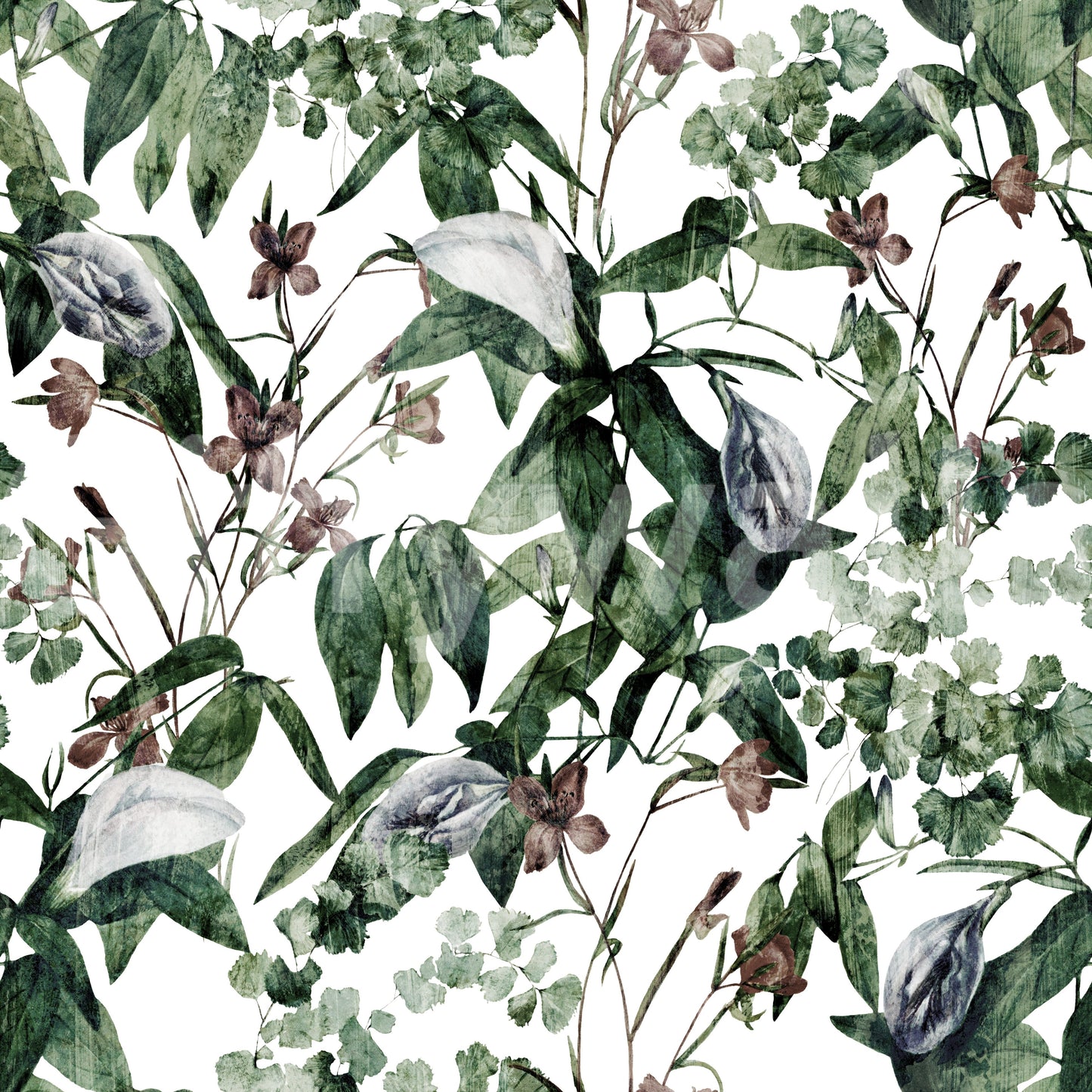 Serene Botanical Foliage Wallpaper