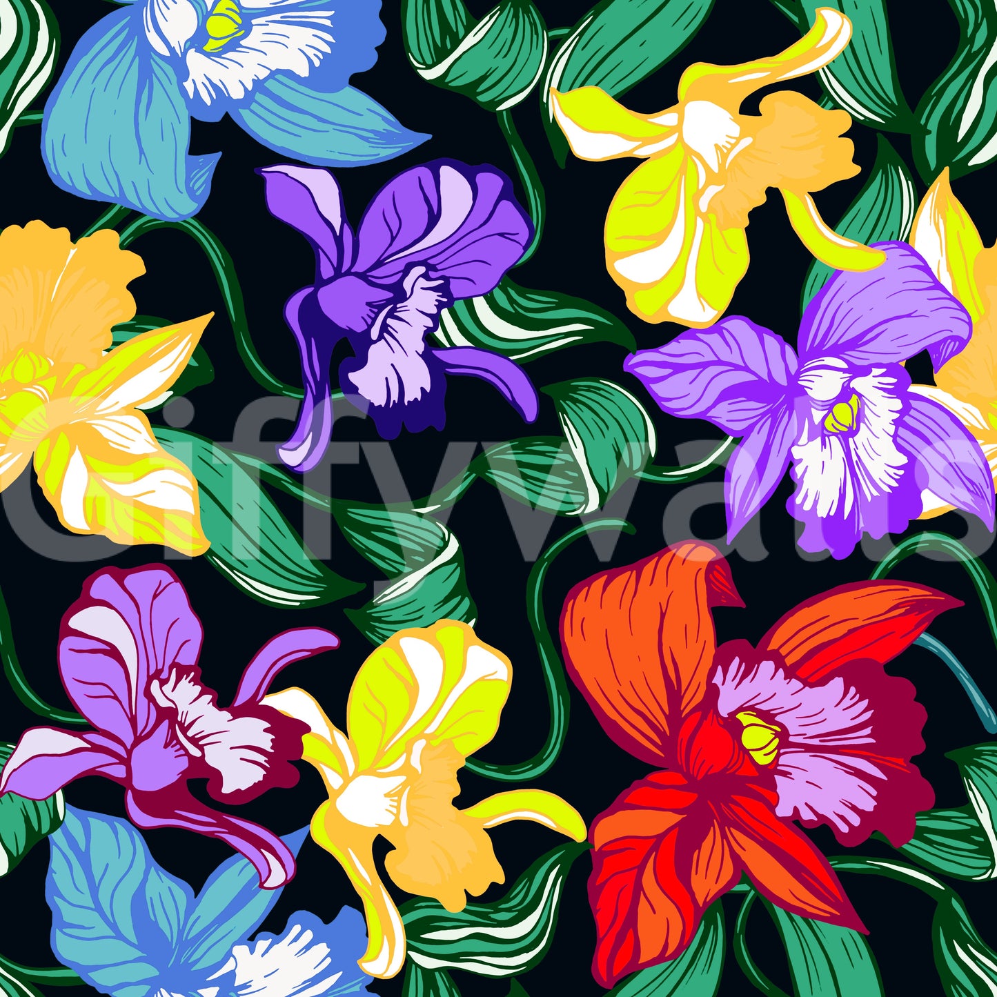 Vibrant Tropical Orchid Bloom Wallpaper