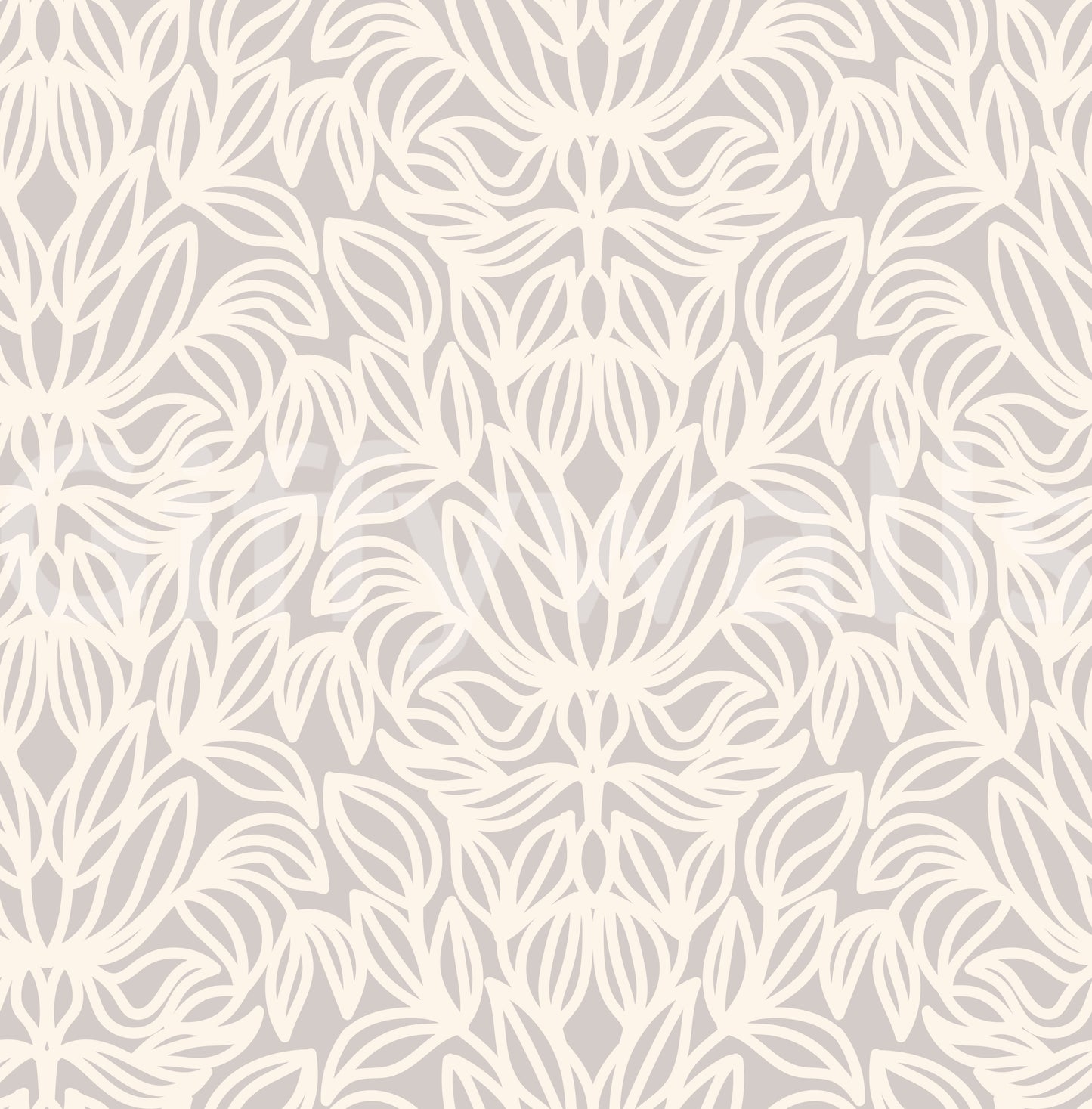 Minimalist Botanical Damask Wallpaper