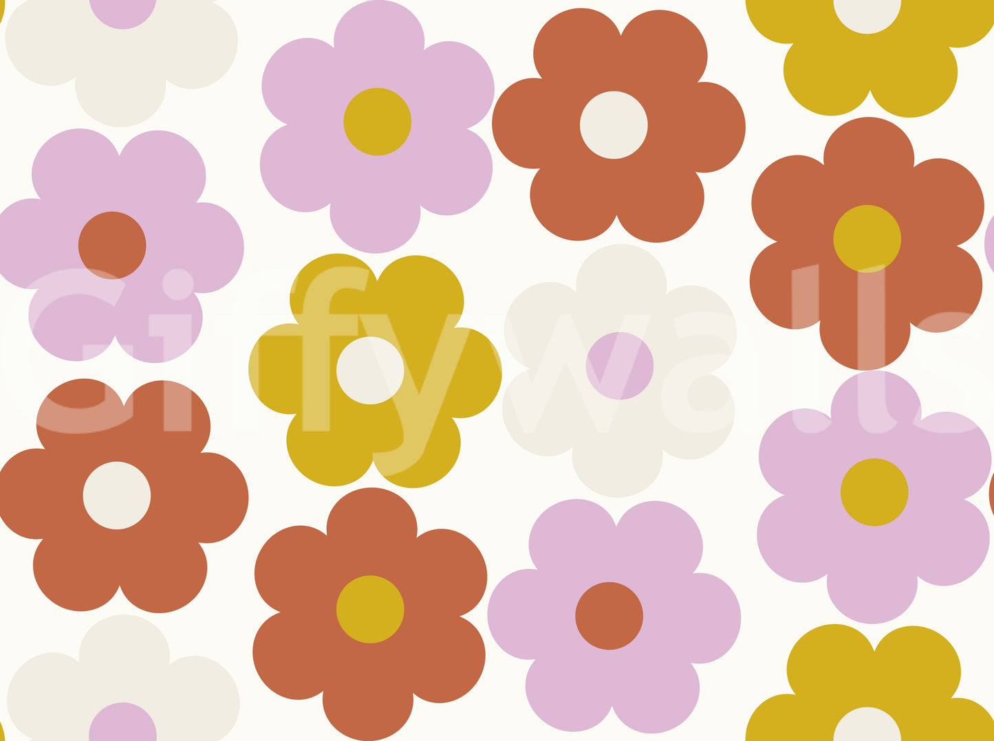 Retro Flower Power Bloom Wallpaper