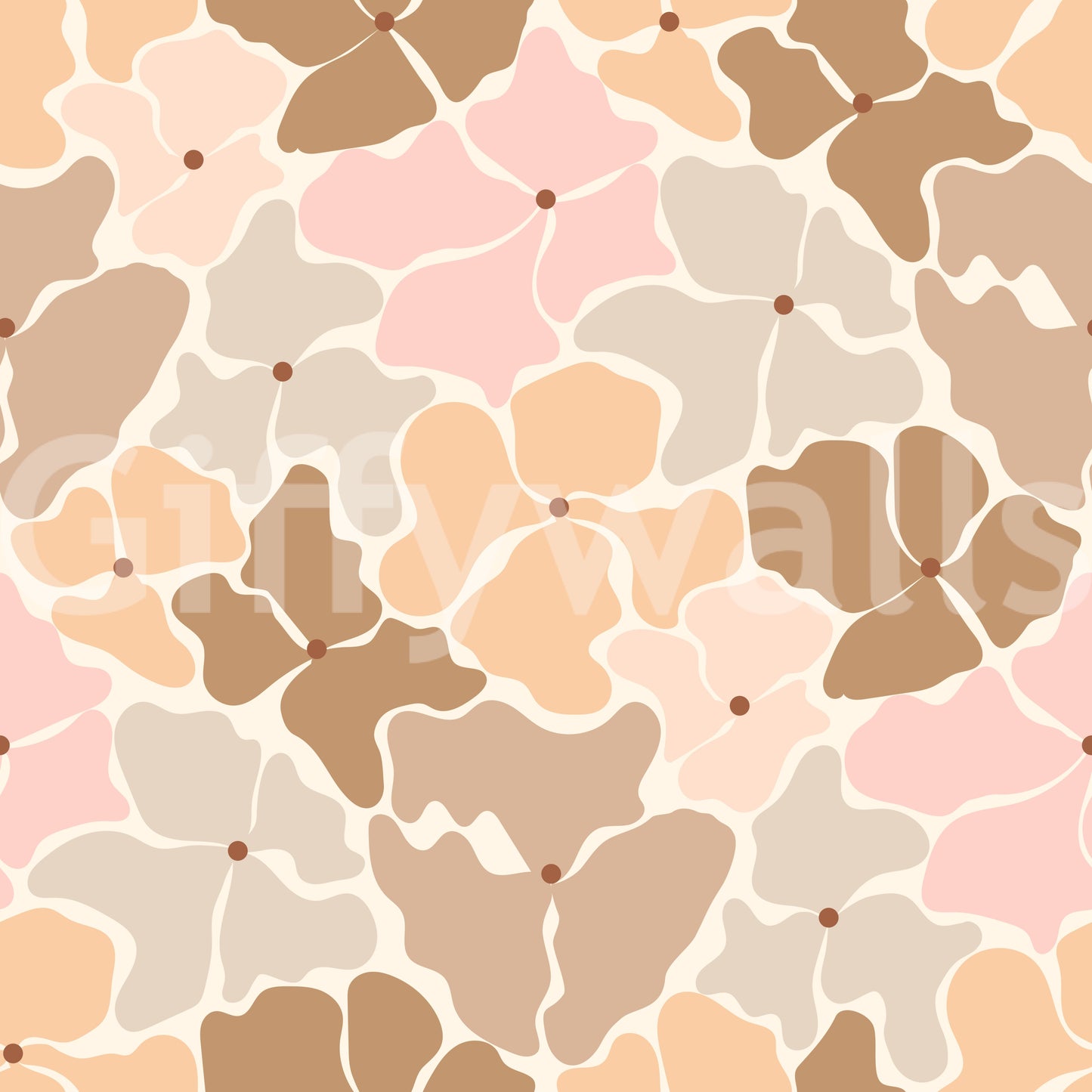 Soft Earthy Petal Mosaic Wallpaper