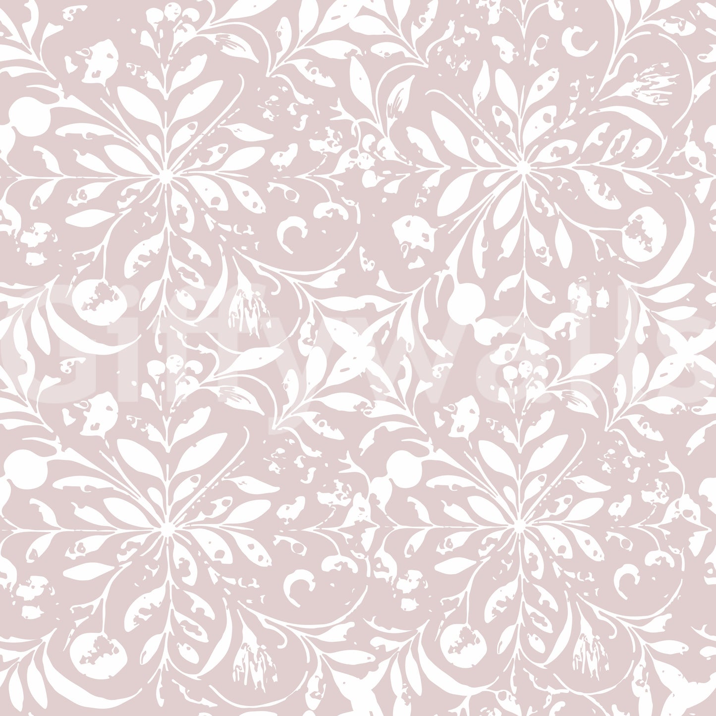 Minimalist Blush Flora Motif Wallpaper