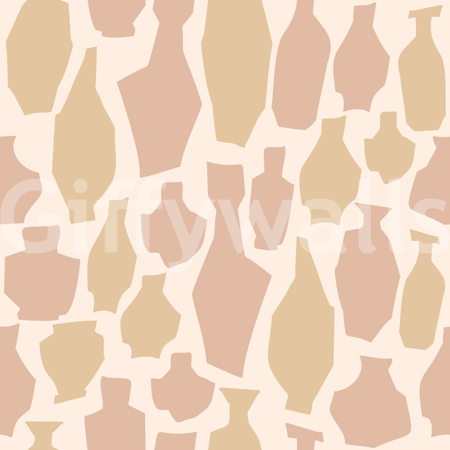 Abstract Vase Ceramic Motif Wallpaper