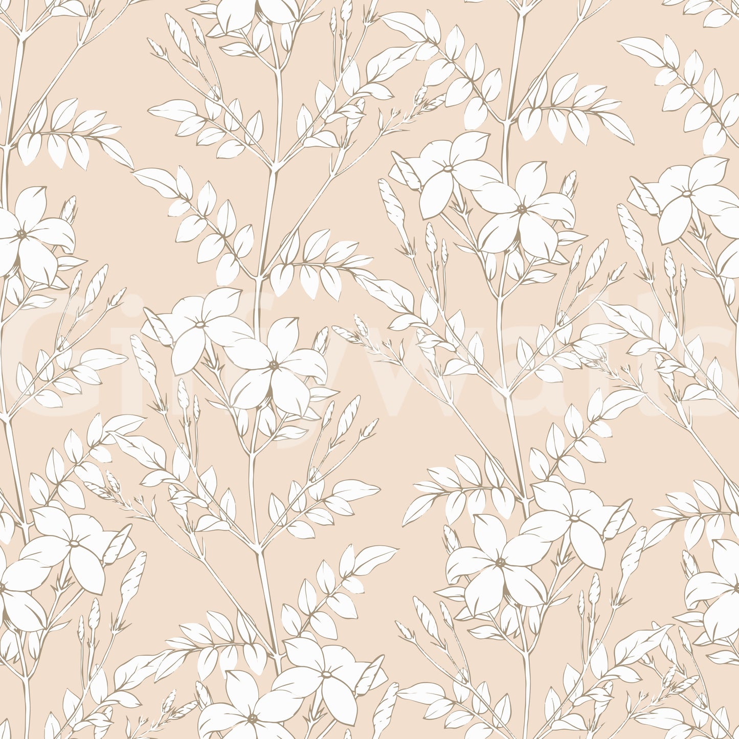Minimalist Botanical Line Art Wallpaper