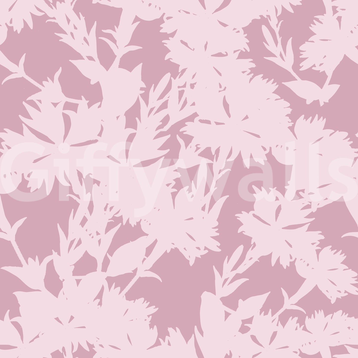 Blush Botanical Silhouette Wallpaper