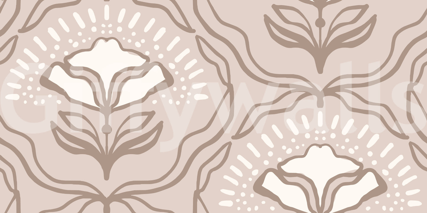 Modern Organic Botanical Repeat Wallpaper