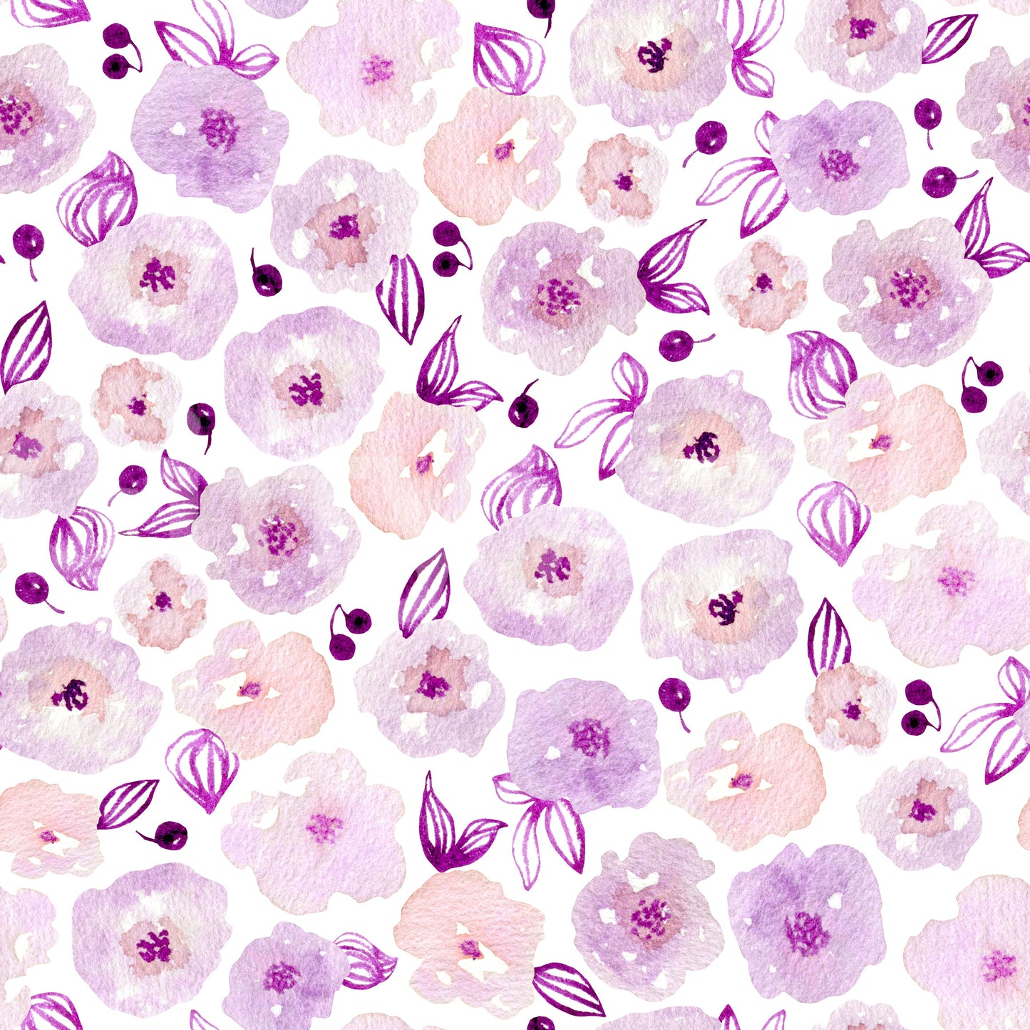 Soft Lavender Watercolor Petals Wallpaper