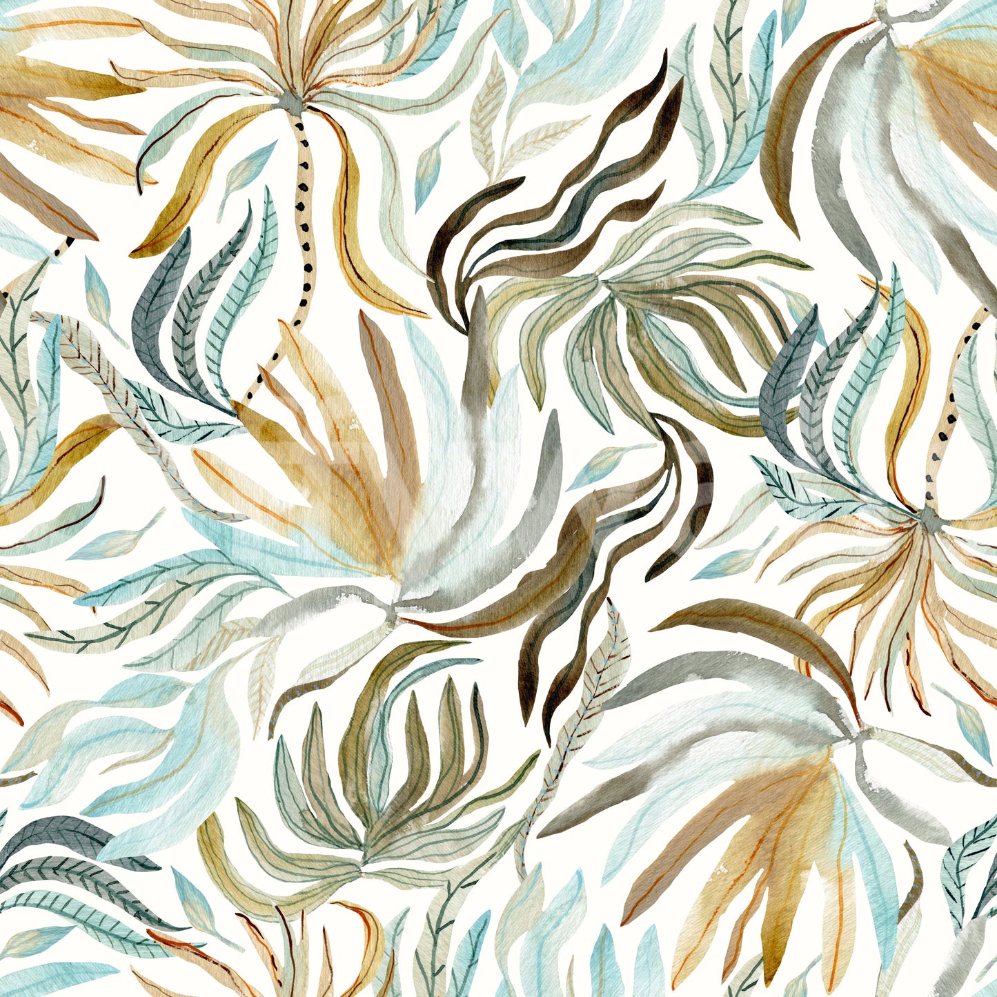 Organic Serene Leaf Motif Wallpaper