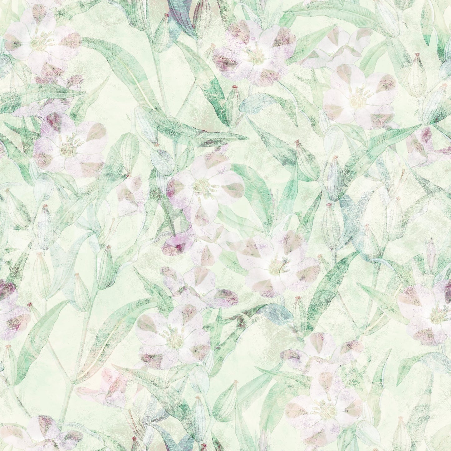 Soft Sage Botanical Garden Wallpaper