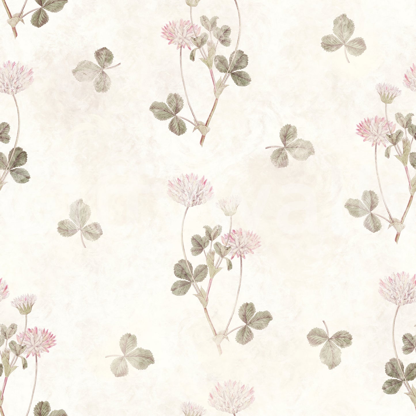 Vintage Clover Botanical Illustration Wallpaper