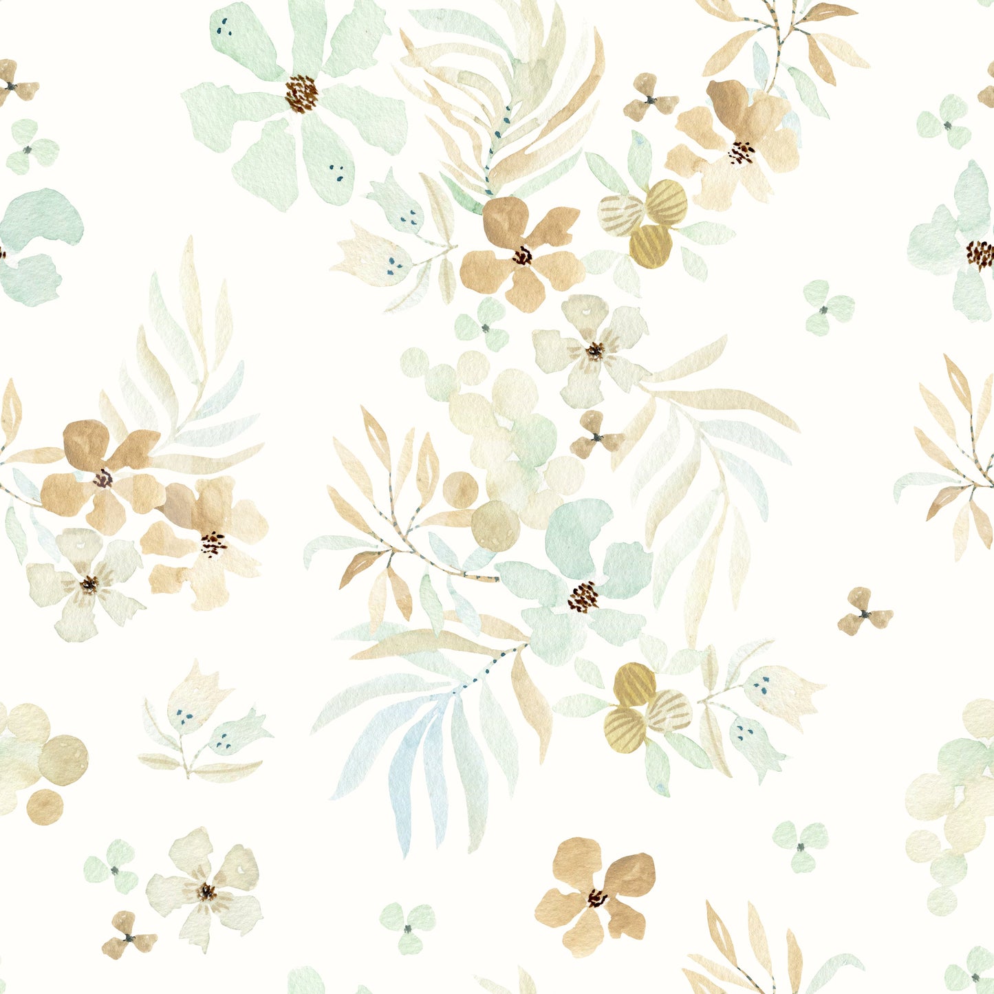 Floating Petals and Foliage Wallpaper