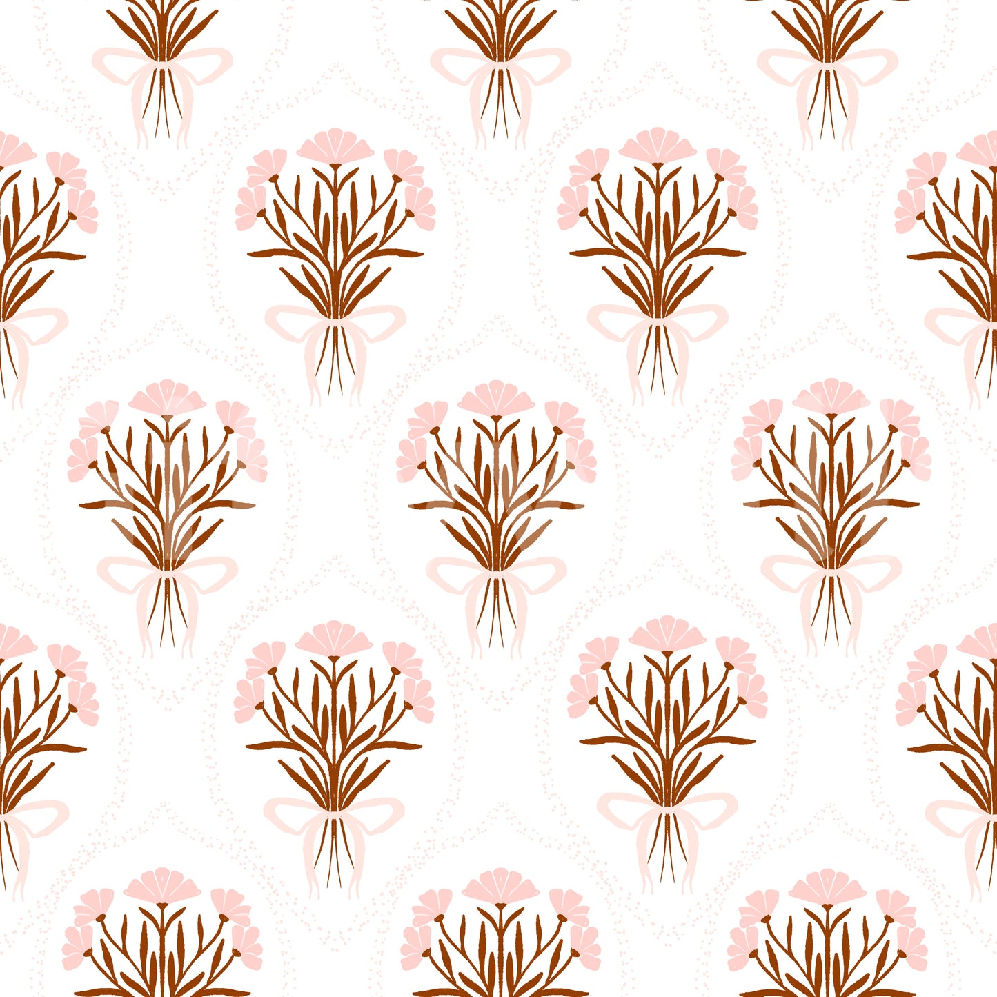 Soft Pink Ribboned Blossom Bouquet Wallpaper