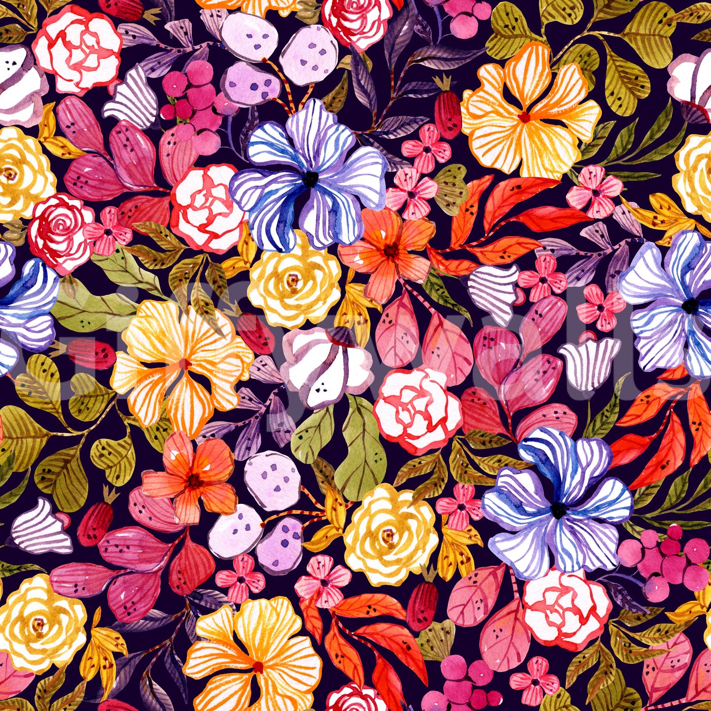 Artisanal Garden Pattern Wallpaper