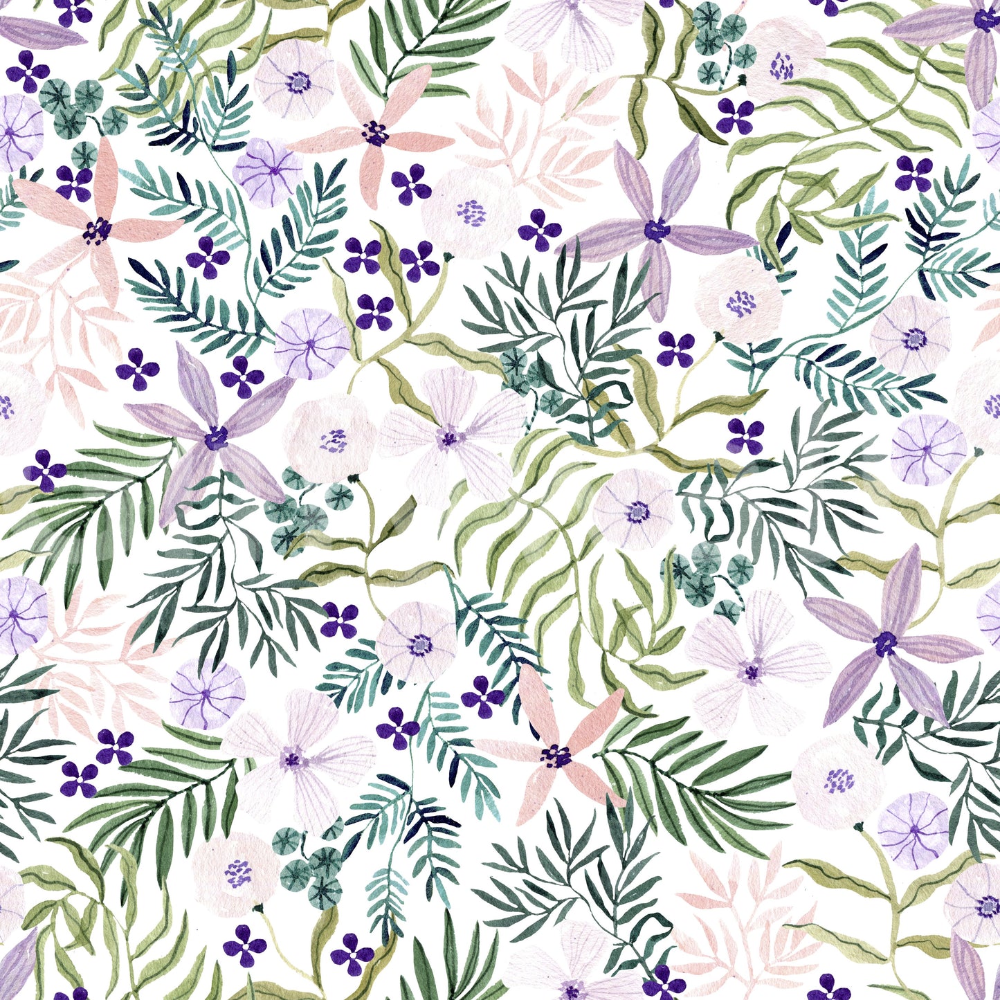 Painterly Spring Wildflower Trail Wallpaper