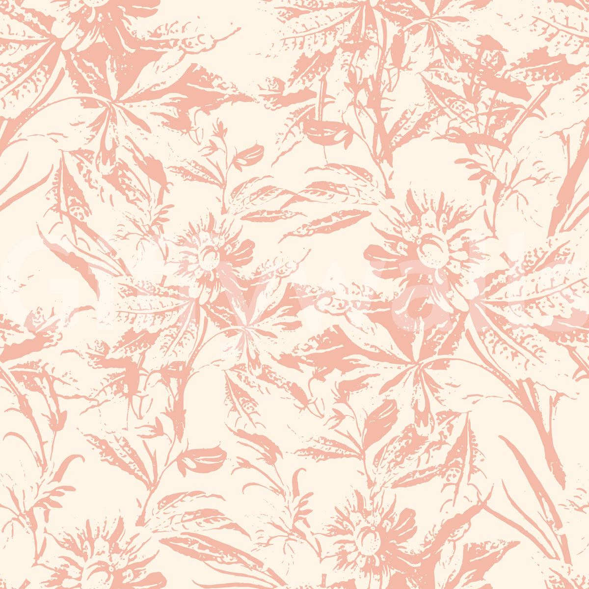 Close-up of the soft blush botanical sketch wallpaper pattern GD12217