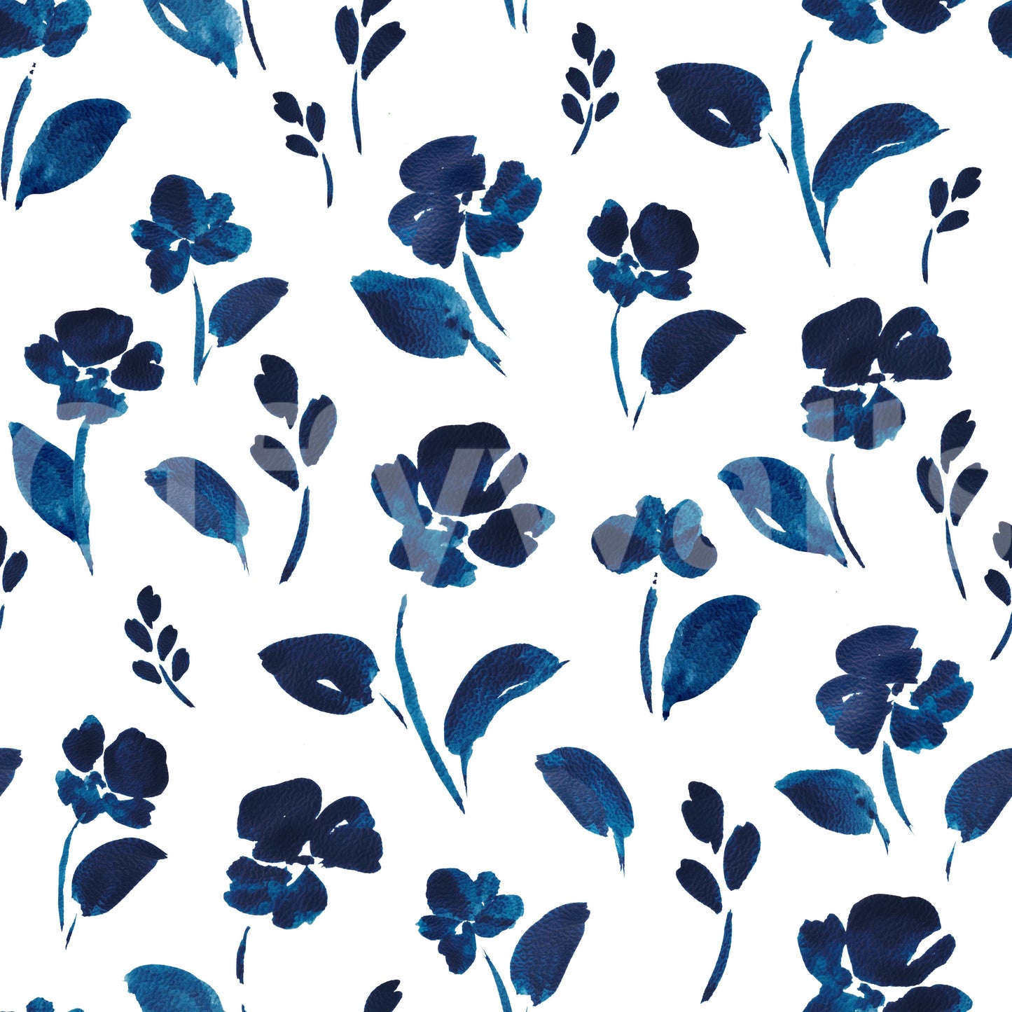 Indigo Ink Botanical Meadow Wallpaper