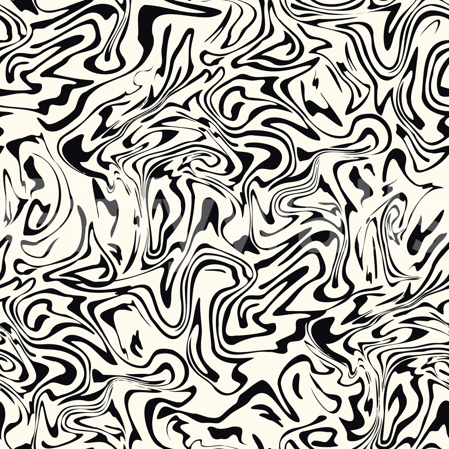 Black and White Fluid Marble Swirls Wallpaper