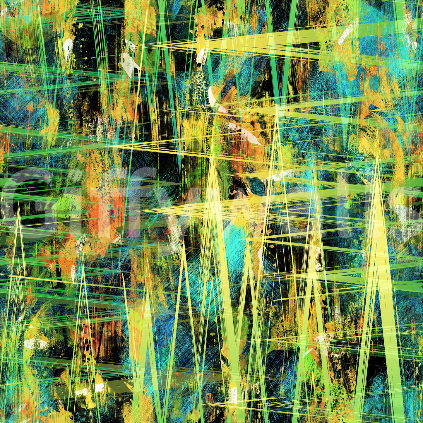 Abstract Neon Zigzag Art Wallpaper