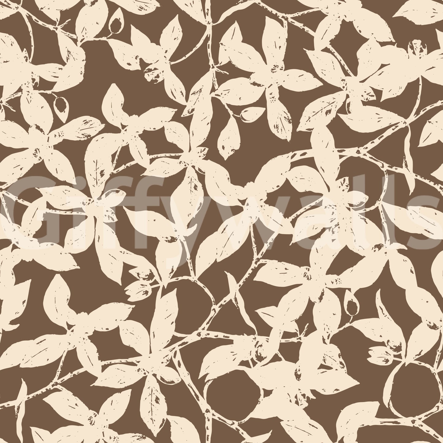 Rustic Botanical Silhouette Wallpaper