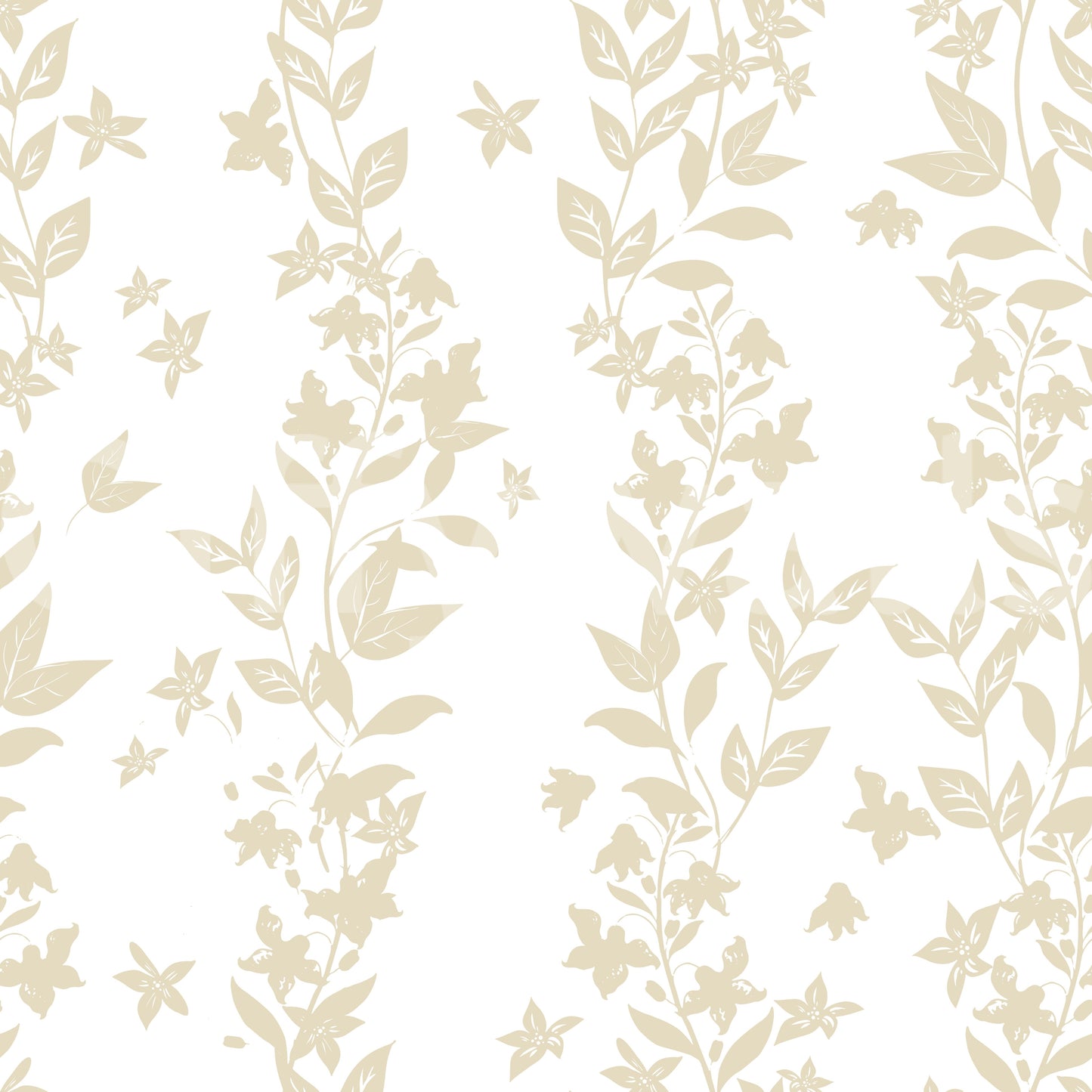 Cream Botanical Vine Trails Wallpaper