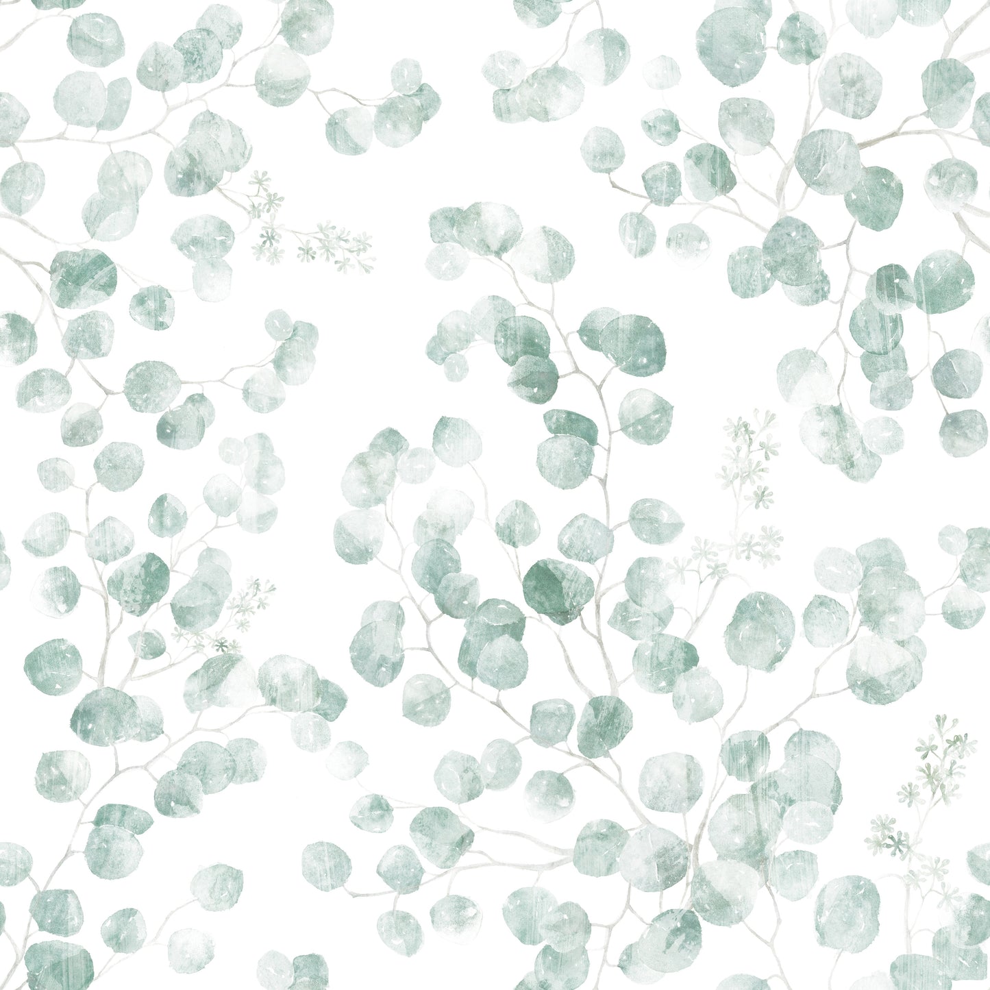 Ethereal Sage Leaf Botanical Repeat Wallpaper