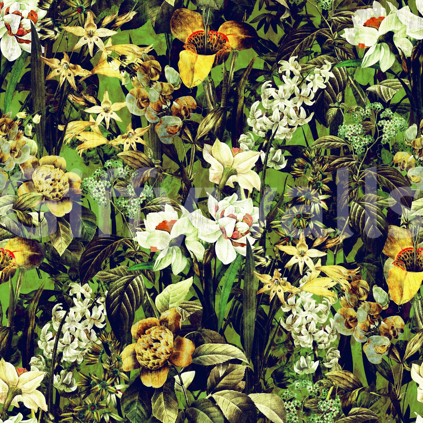 Rustic Botanical Forest Illustration Wallpaper