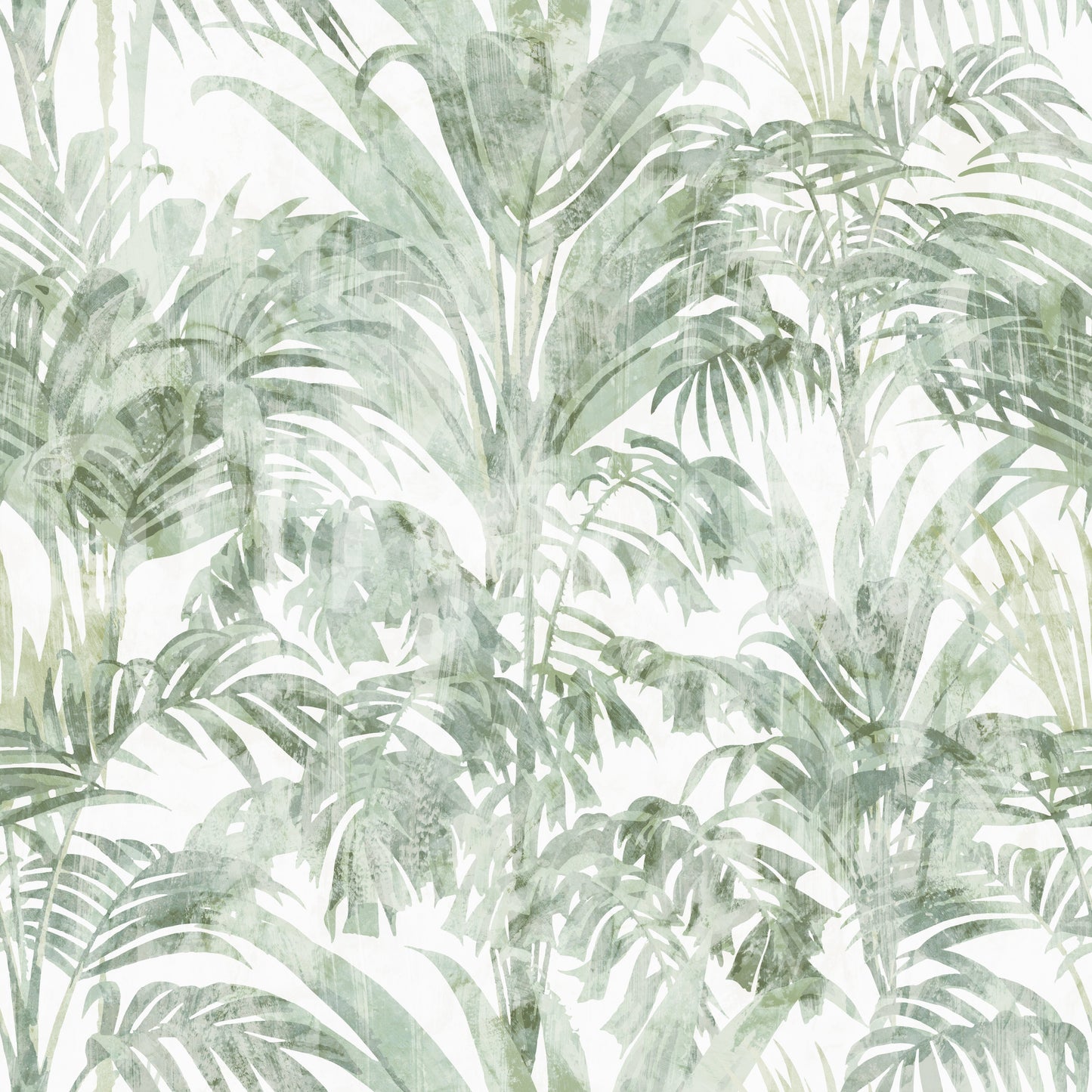 Sage Botanical Palm Fronds Wallpaper