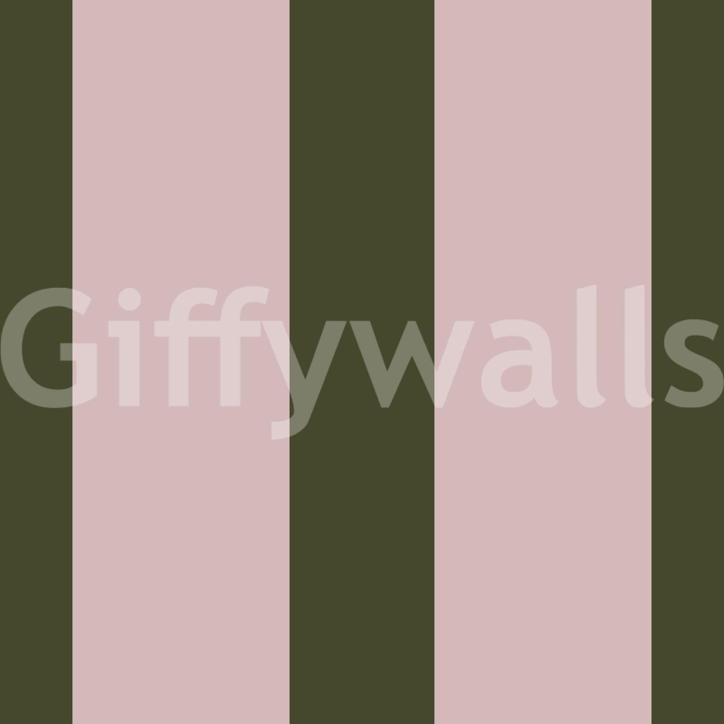 Olive Green and Dusty Rose Vertical Stripe Wallpaper