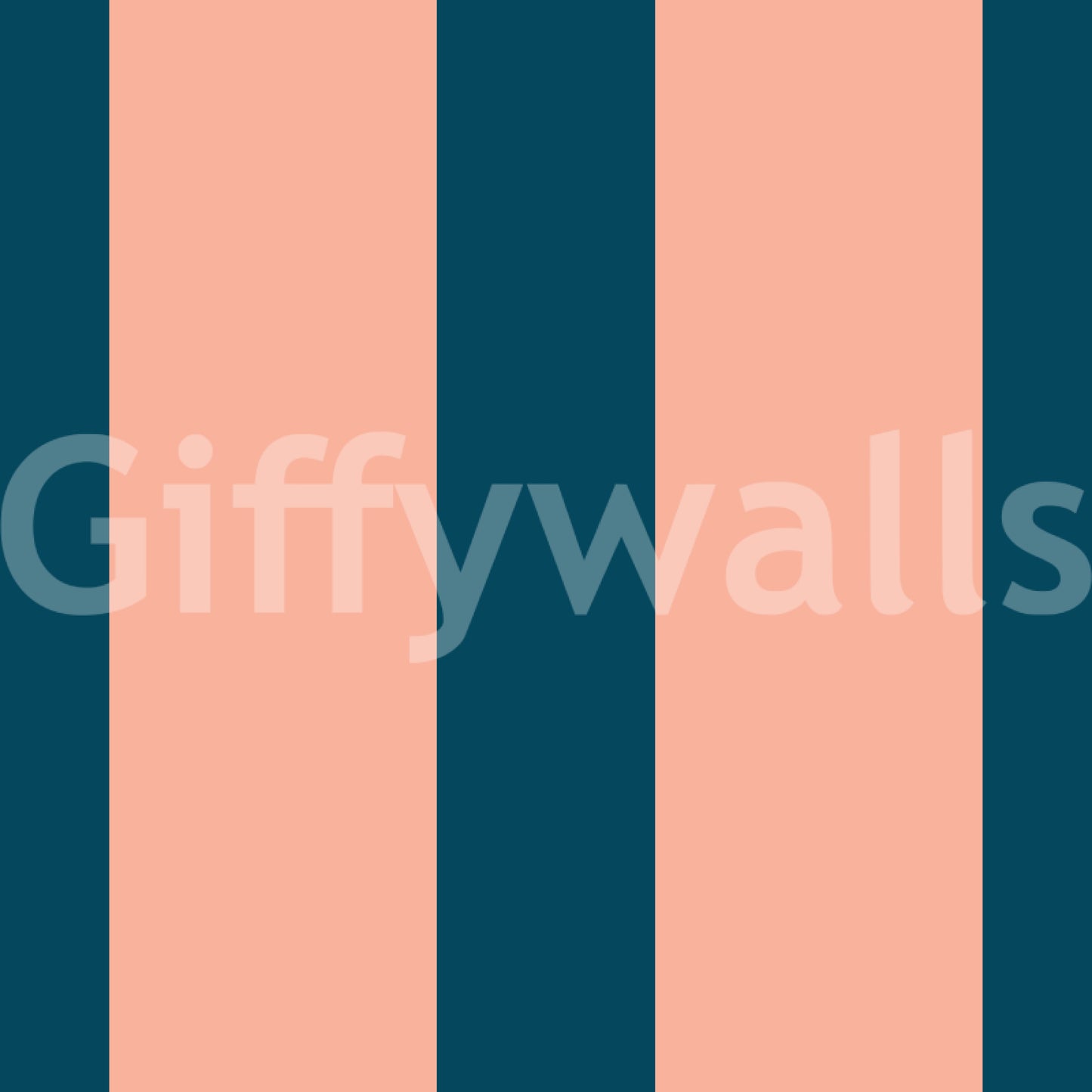 Minimalist Peach and Petrol Stripes Wallpaper