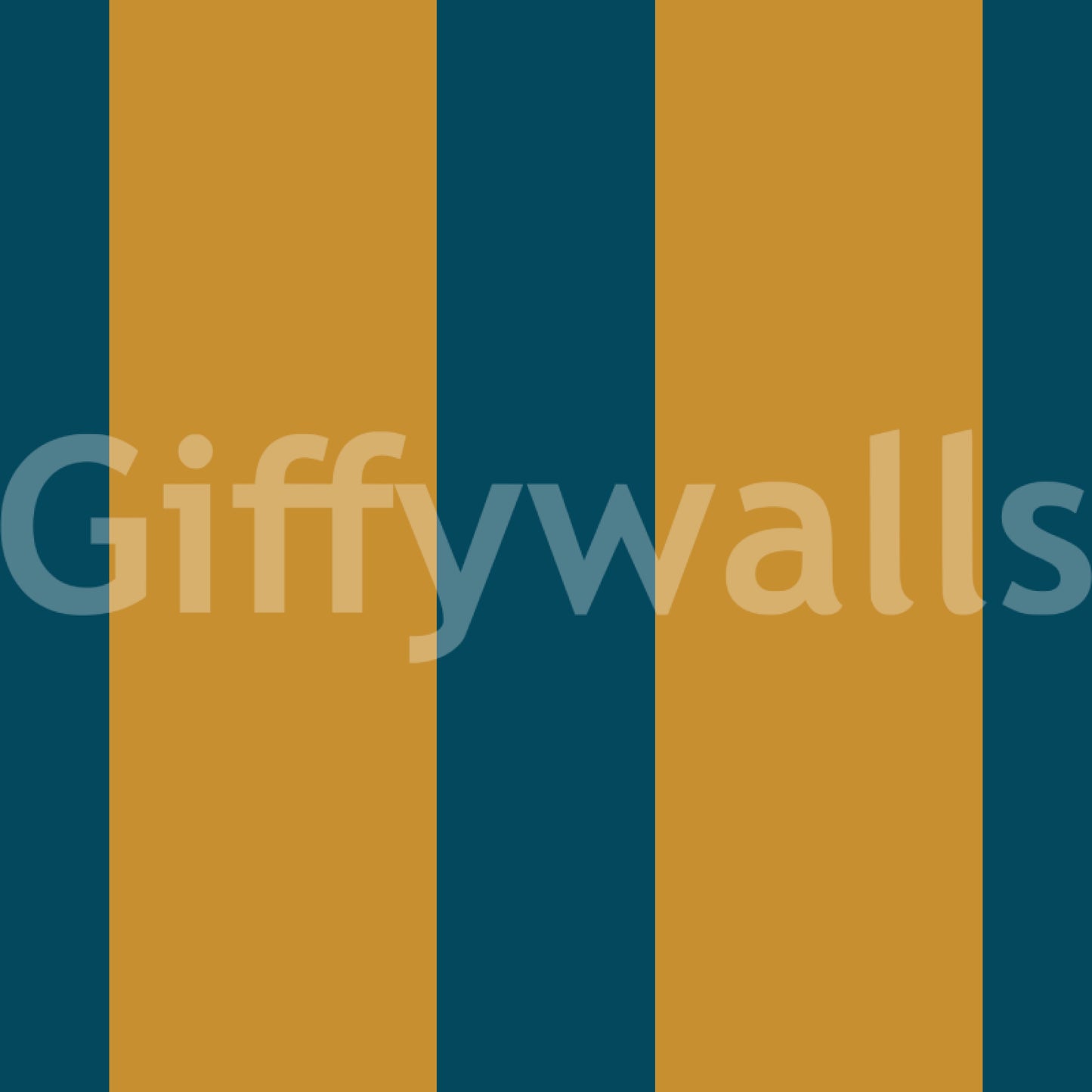 Teal and Ochre Stripe Pattern Wallpaper