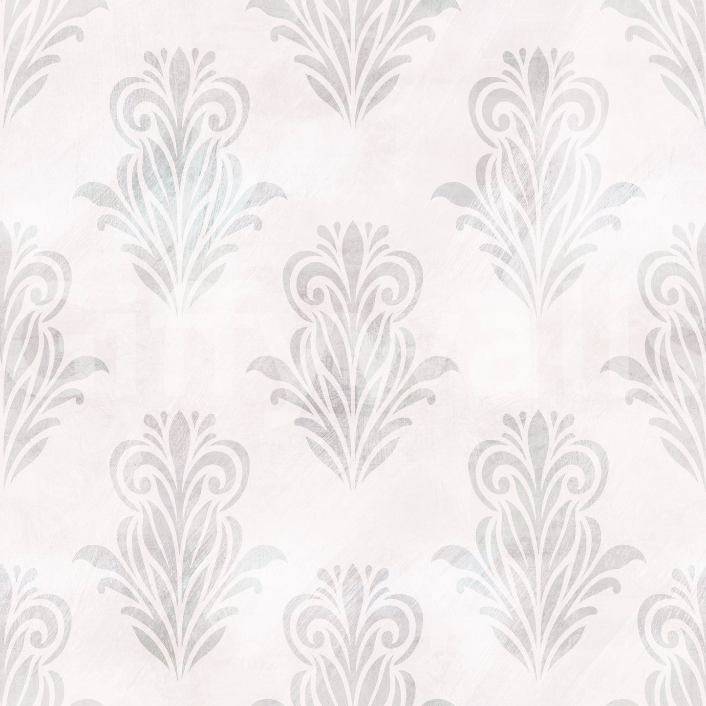 Minimalist Grey Brushed Damask Wallpaper