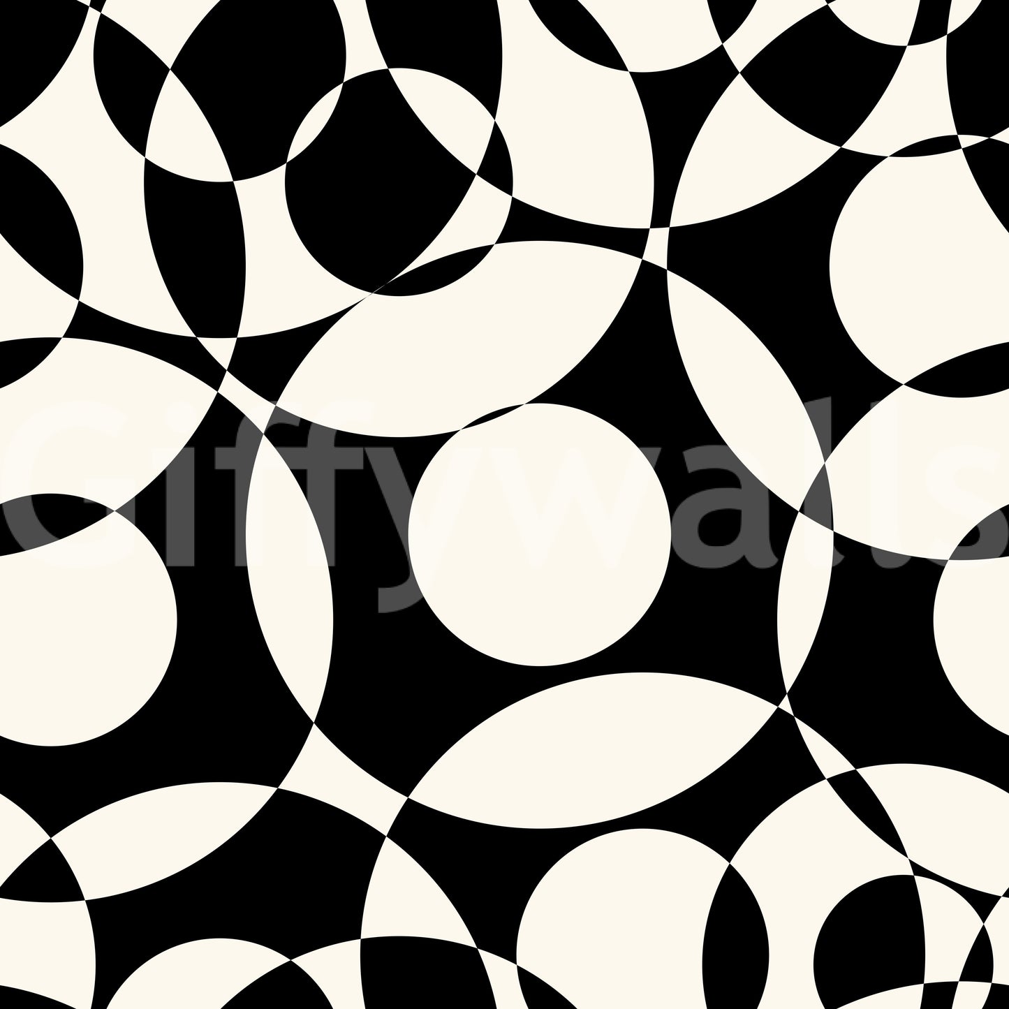 Interlocking Monochrome Circles Wallpaper