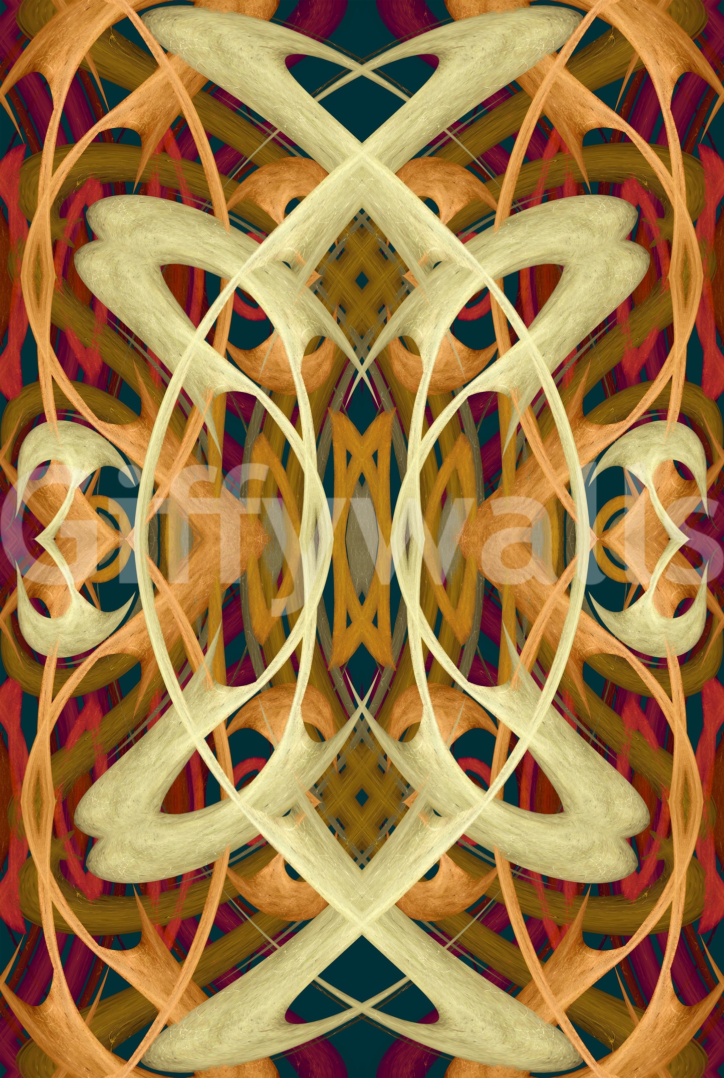 Art Nouveau Revival Whiplash Lines - PRALINÉ Wallpaper