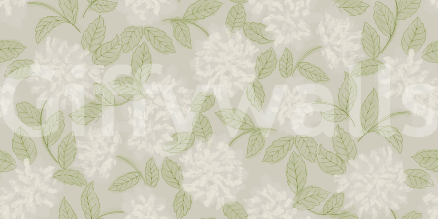 Ethereal Botanical White Bloom Wallpaper
