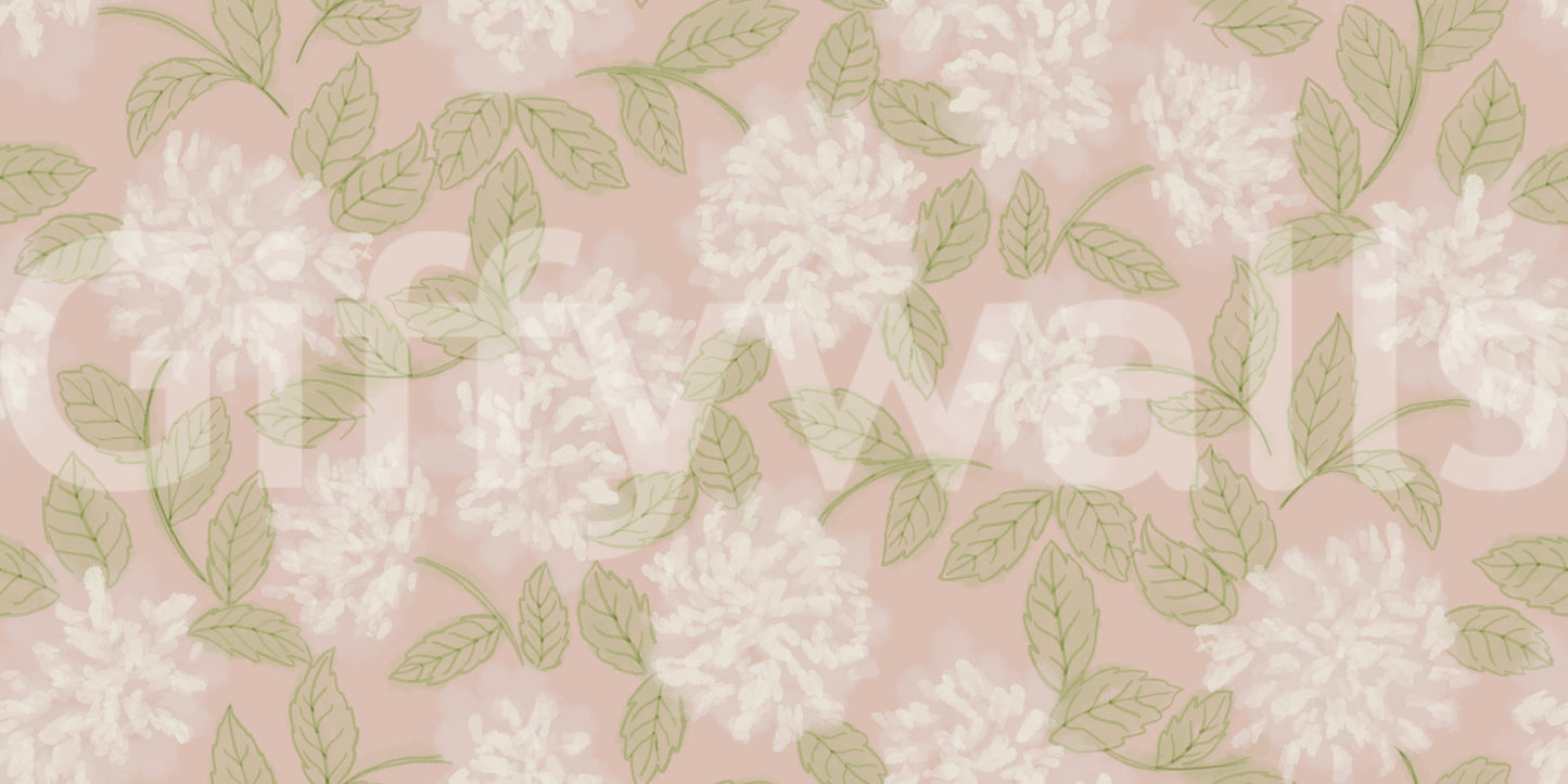 Muted Meadow Petal Pattern Wallpaper
