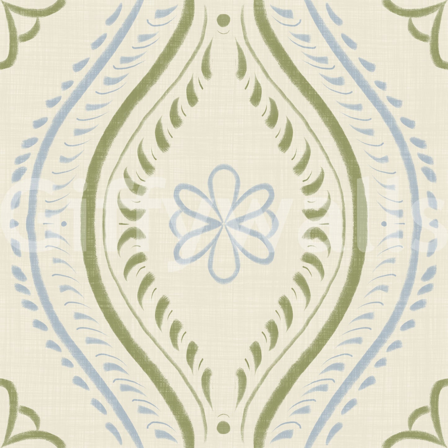 Faded Ogee Damask - Timiless French Country Wallpaper