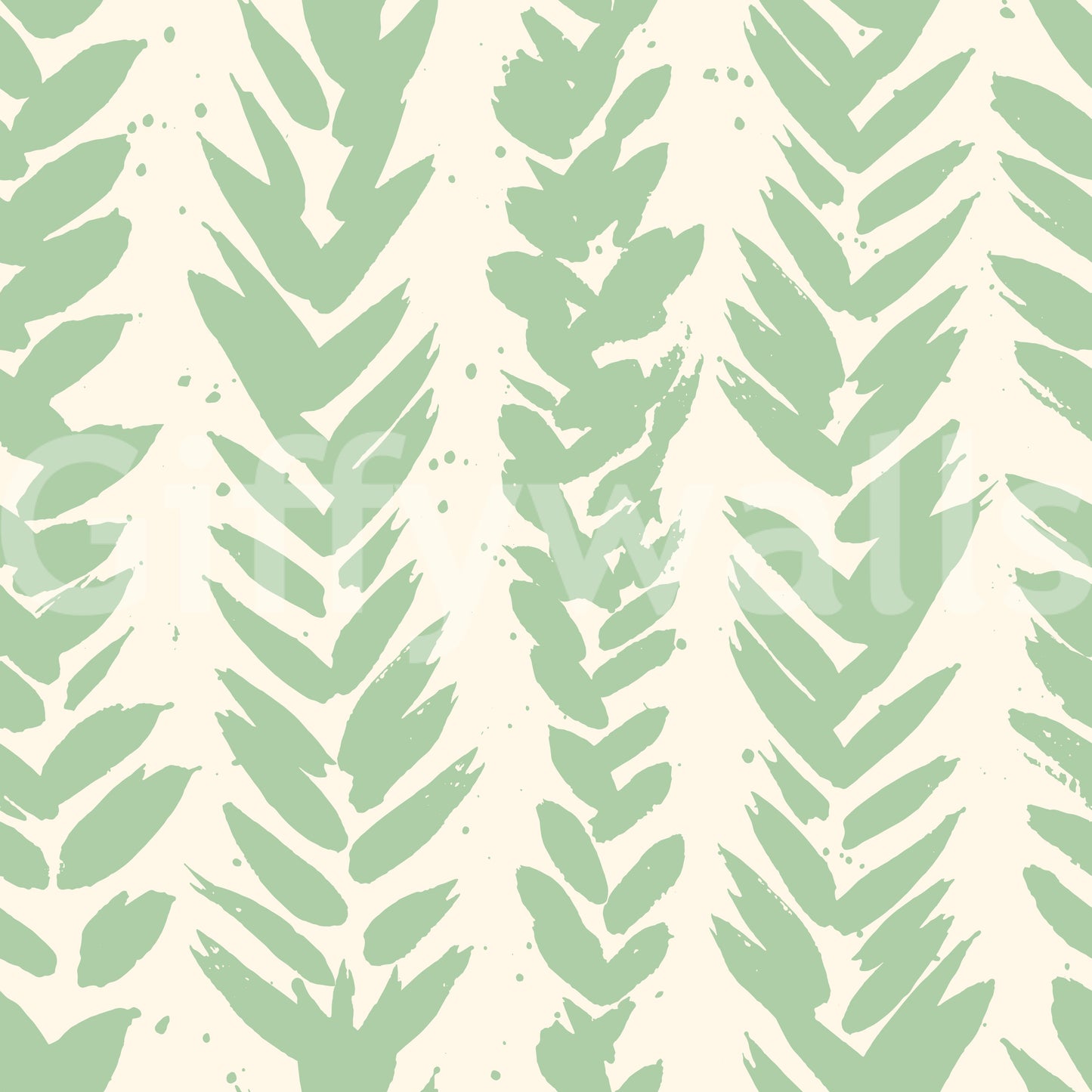 Sage Brushstroke Herringbone Wallpaper