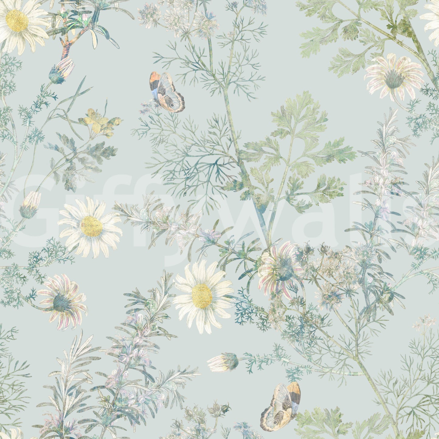 Botanical Butterfly Garden Wallpaper