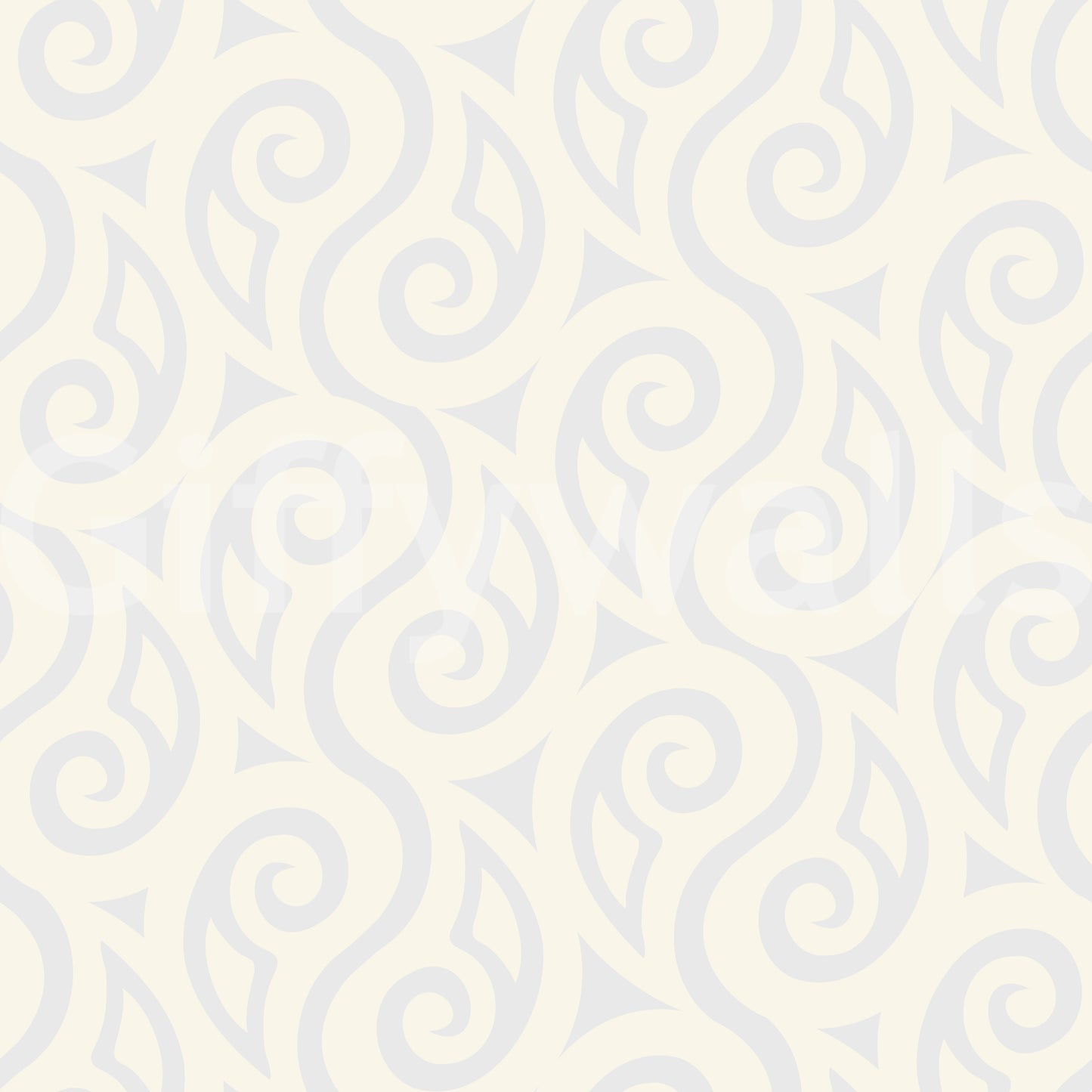 Cream and Grey Swirl Pattern Wallpaper