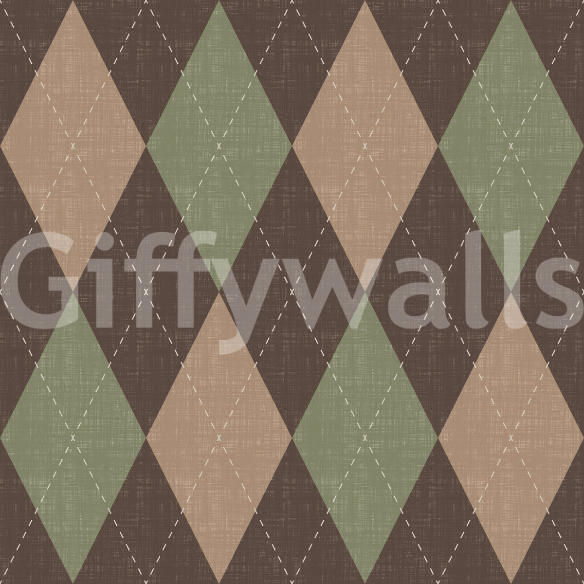 Argyle harlequin geometric wallpaper pattern detail on linen texture GD12717