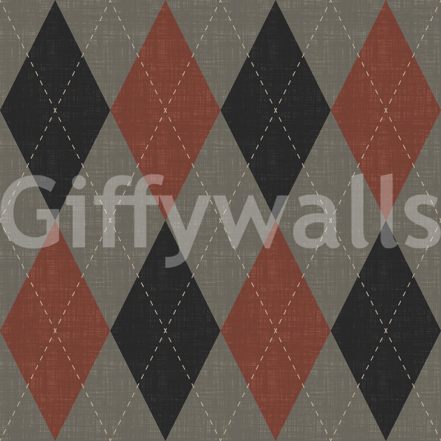 Winter Heritage - Argyle Harlequin Geometric Timeless - Deep Bold Shade Wallpaper