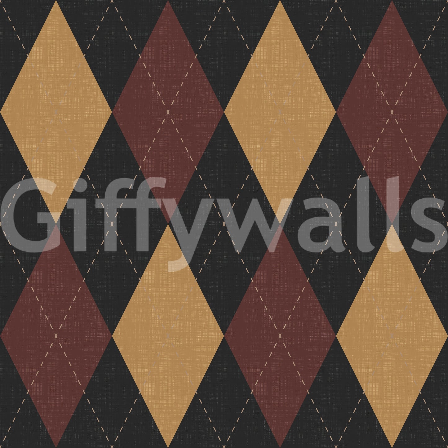 Winter Heritage - Argyle Harlequin Geometric Timeless - Dark Moody Mix Wallpaper