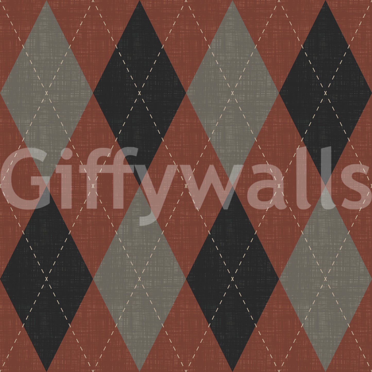 Winter Heritage - Argyle Harlequin Classic Diamond - Deep Bold Shade Wallpaper