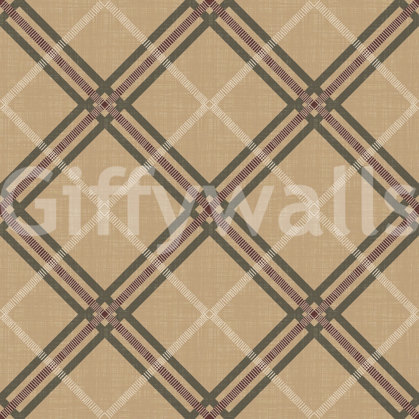 Winter Heritage - Tartan Trellis Plaid Grid - Rich Warm Tones Wallpaper