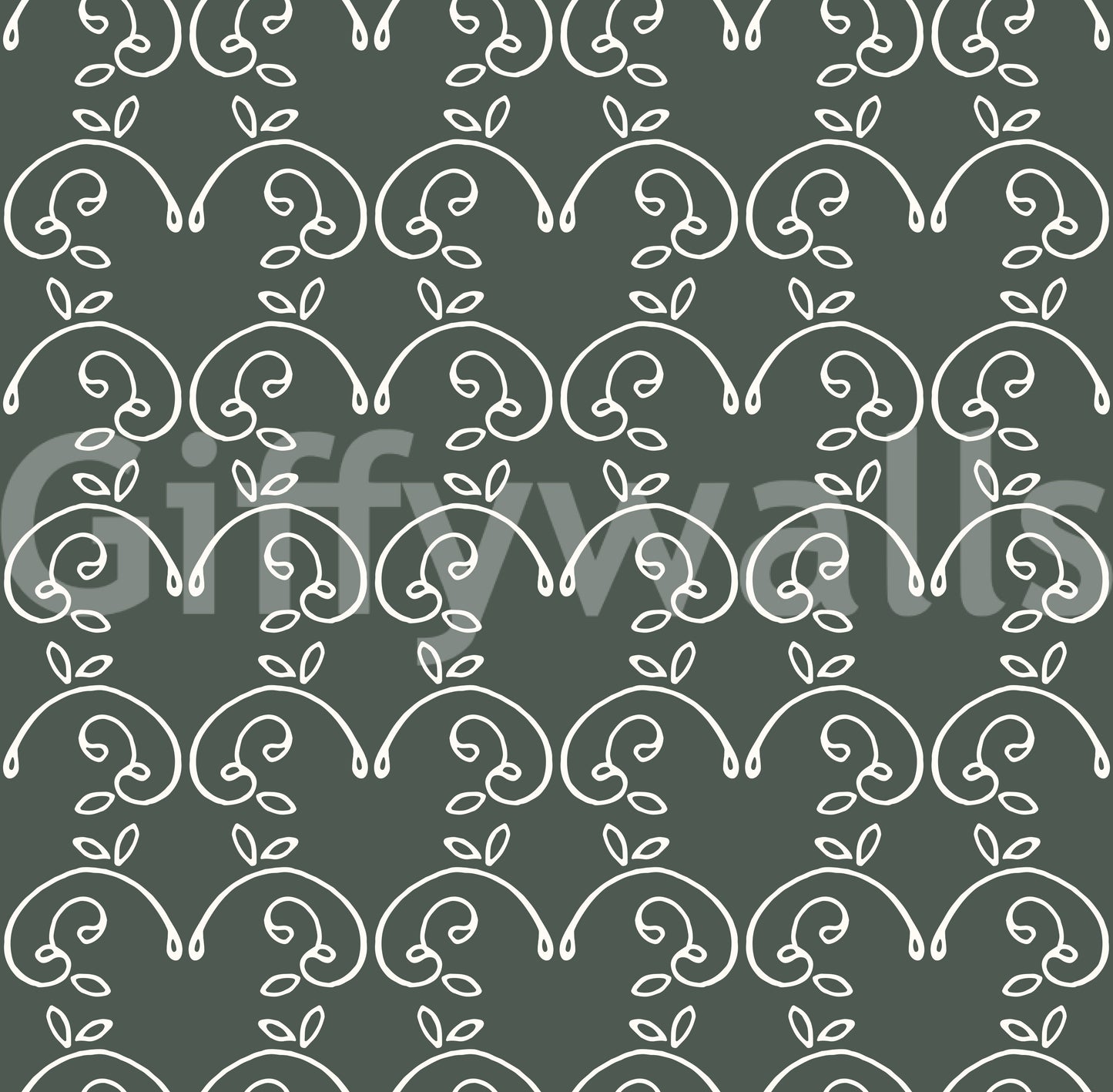 Sage Green Organic Arch Pattern Wallpaper