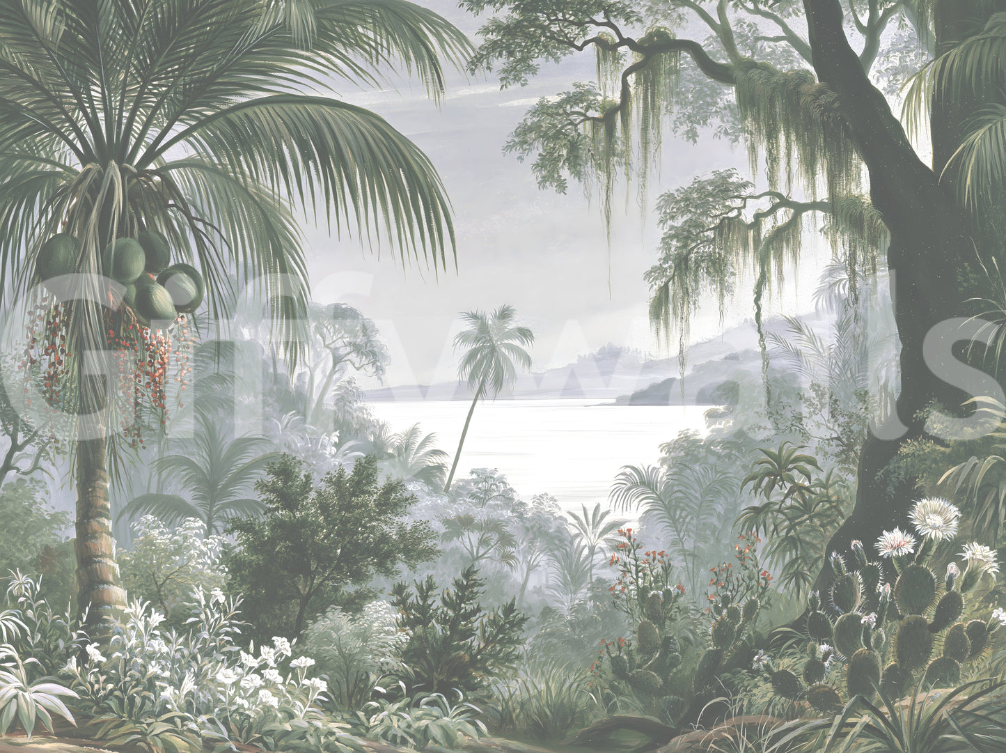 Enchanted Lush Jungle Horizon Wall Mural