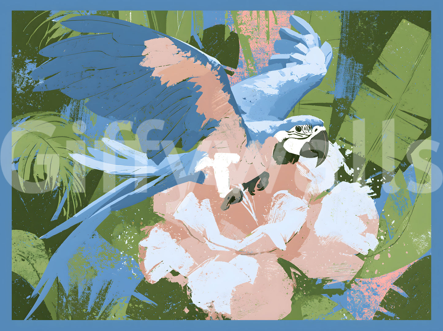 Painted Rainforest Canopy Wall Mural