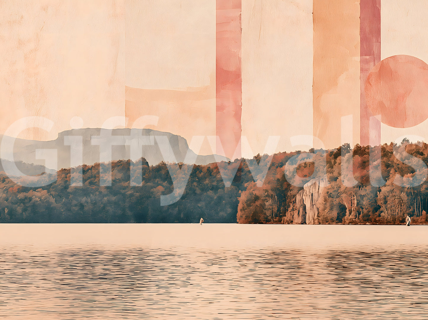 Abstract Horizon Lake Scenery Wall Mural