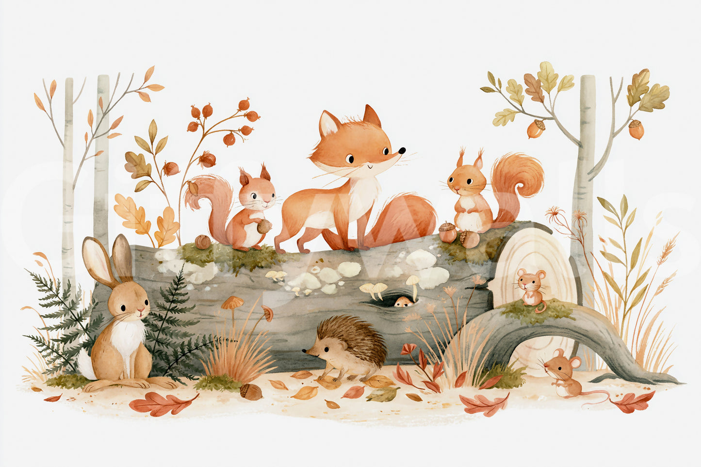 Forest Friends Woodland Gathering Wall Mural